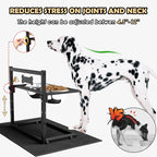 Elevated Dog Bowls with Slow Feeder and Spill Proof Mat, Adjustable Height 4.3-11.8'', Two 1.7L Stainless Steel Food & Water Bowls, Metal Raised Dog Bowl Stand, for Large Medium Breeds