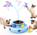 Pawtners Cat Toys, Automatic Interactive Kitten Toys for Indoor Cats, Blue | Fluttering Butterfly, Moving Feather, Track Balls and USB Rechargeable Powered Smart Indoor Exercise Kicker