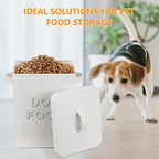 Dog Food Storage Container Farmhouse Pet Food Storage Containers with Lid and Scoop, Perfect Vintage Durable Canister Treats Tin for Kitchen Countertop, Shelf, Great Gift for Pet Owners - Dog Food