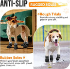SlowTon Dog Shoes - Breathable Dog Sock Boots for Summer Hot Pavement Hardwood Floors Winter Snow, Waterproof Booties for Small Medium Large Dogs, Non-Slip Paw Protector for Outdoor Walking (BG, 7)