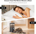 PETULTRA Automatic Cat Feeder: 4L Timed Cats Food Dispenser Programmable 1-6 Meal for Cat and Small Medium Dog- Auto Pet Feeder Easy to Set Up Dual Power Supply with Desiccant Bag| Detachable Washable