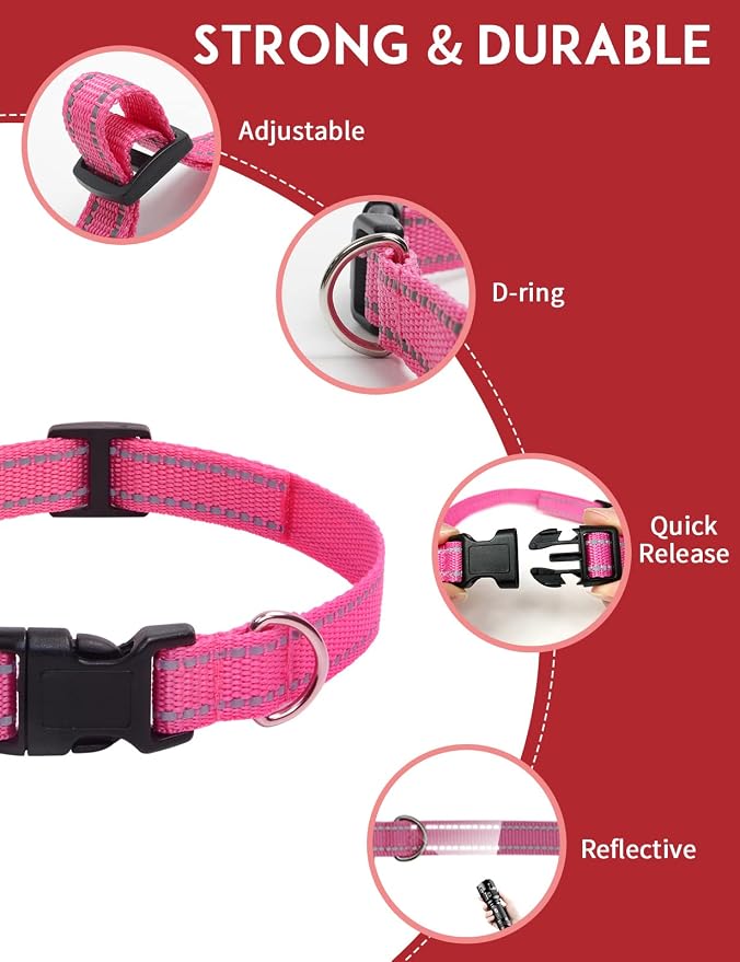 Dog Shock Collar Replacement Strap 2-Pack, Reflective & Adjustable 3/4" Dog Collar for Training - Compatible with Jugbow, PetSafe, Bousnic, Garmin Replacement Collar Strap - 2 Pack