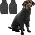 IECOii XXL Dog Sweater,Thermal Knit Big Dog Sweater with Sleeve,Pet Turtleneck Doggy Sweatshirt for Extra Large Dogs Boy Girl,Stretchy Large Dogs Cold Weather Outfit Pitbull Clothes,(Grey,XXL)