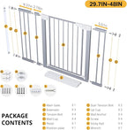 Cumbor 29.7-48" Baby Gate for Stairs, Mom's Choice Awards Winner-Dog Gates for Doorways, Auto Close Safety Pet Gate for Dogs Indoor, Easy Install Pressure Mounted Child Gate with Walk Thru Door, Gray