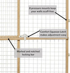 MidWest Homes for Pets Wire Mesh Pet Safety Gate, Dog Gate Expands From 29 - 50 Inches Wide, 44 Inches Tall, Wood, Powder Coated Wire