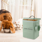 Dog Treats tin and dog Food Storage Tin with Lid & with Spoon for dog Food Storage, Medium Pet Food Storage Can-Dog Food-Green