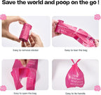 Deo Doo Dog Poop Bags with Handles, 360 Count, Rose Scented (Only Rolls) | Extra Thick Leak Proof, Easy-Tie Design, Easy Open and Tear, 30 Refill Rolls for Multi-Pet Waste and Cat Litter Cleanup