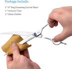 JASON Curved Dog Grooming Scissors - 8" Cats Trimming Shears Right Handed | Ergonomic Pets Shear with Offset Handle and a Jewelled Screw for Right Handed Groomers Long Sharp Comfortable, Gift