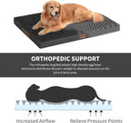 Outdoor Extra Large Dog Bed XXL for Giant Breed Dogs | Egg Crate Orthopedic Foam, Fits 48x30 Crates, TPU Waterproof Layer, Machine Washable 1680D Oxford Cover, Up to 110 lbs