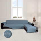 Easy-Going Reversible L-Shape Sectional Couch Cover, X-Large, Light Blue | Soft Sofa Slipcover For Dogs, Fits Left/Right Chaise Lounge Protector, Water Resistant Mat For Living Room