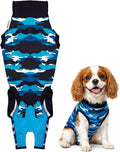 Suitical Recovery Suit for Dogs | Spay and Neutering Dog Surgery Recovery Suit for Male or Female | Soft Fabric for Skin Conditions and Light Incontinence | 3XS Neck to Tail 8.7”-13.8” Blue Camouflage