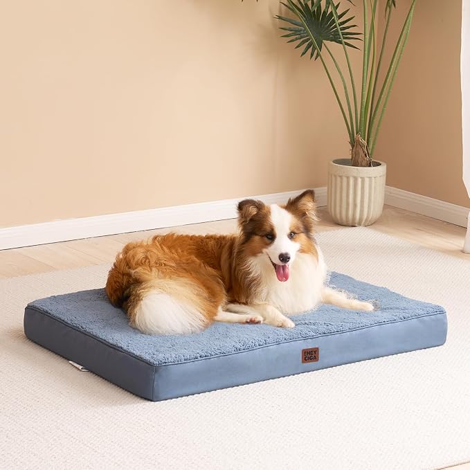 EHEYCIGA Orthopedic Dog Bed Extra Large with Removable Washable Cover,41x27 | Egg Crate Foam Support,Durable Oxford fabric,Non-Slip Bottom,Machine Washable,Soft Waterproof Plush Pet Bed Mat For Crate