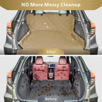 F-color SUV Cargo Liner for Dogs - Heavy Duty Cargo Cover for Mid-Size SUVs | Water Resistant, Bumper Flap, Non-Slip Mat, Car Trunk Dog Car Seat Cover Prevents Scratches Pet Hair Mud Dirt for Sedans Vans