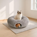 31 Pcs Interactive Cat Toys for Indoor Cats, Cat Tunnel with Moving Ball, Cat Toy Launcher, Catnip Toys, Chew Rope, Feather Wand, Springs and Balls for Indoor Kittens, Grey