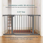 Cumbor 30-46" Baby Gate for Stairs, Auto-Close Dog Gate Indoor, Mom's Choice Awards Winner-Easy Install Pressure Mounted Pet Gates for Doorways, Dual Lock Safety Proofing for Babies & Pets, Cool Gray