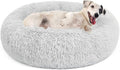 MIXJOY Orthopedic Dog Bed Comfortable Donut Cuddler Round Pet Beds Ultra Soft Washable Dog and Cat Cushion Bed (30'', Grey)