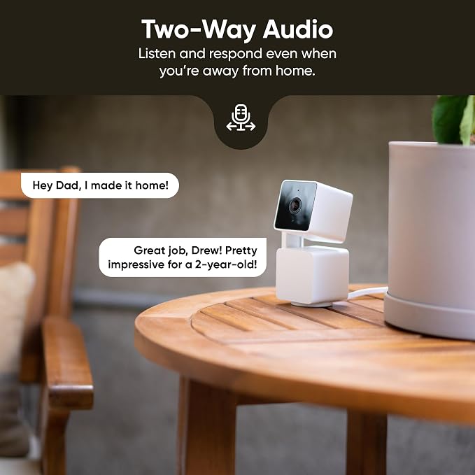 WYZE Cam Pan v3 Indoor/Outdoor IP65 1080P 360° Pan/Tilt/Zoom WiFi Smart Home Security Camera, Motion Tracking for Baby/Pet, Color Night Vision, Compatible with Alexa & Google Assistant