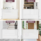 Retractable Baby Gate for Stairs & Doorways, Dog Gate Indoor Outdoor | Extends to 55" Wide 34" Tall Mesh Child Gate for Hallways, Deck, Porch, Pet Toddler Safety Essentials, Easy Install, White