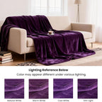 gogobunny Waterproof Reversible Flannel Blanket for Dogs and Cats, Double-Sided Furniture Protector Throw for Sofa, Couch, Bed Against Spills & Pet Fur (60" x 80", Dark Purple/Light Purple)