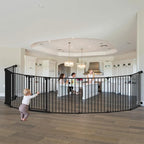 199" Extra Wide Baby Gate, Play Yard Child Safety Gate, Dog Gates with Auto-Close Door, Double Locking System for The House Doorways, Fireplace, Kitchen, 8-Panels, 30" Tall