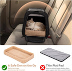 PETSFIT Cat Carrier Soft with Patented Safety Buckles, Safe for Car Travel | Lockable Zippers, Safety Tether, Escape-Resistant Pet Carrier for Vet Visits, Airline Approved Under-Seat, Up to 12 lbs
