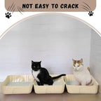 Bokon 25 Count Disposable Litter Box for Cat, Large Disposable Litter Tray for Travel Home Durable Portable Plastic Kitty Litters Boxes Leak-Resistant Easy-Grip Rim, 15.7 x 11.8 x 3 Inches(Beige)