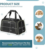 PETSFIT Pet Carrier Airline Approved with Extendable Mat, Dog Carriers for Small Dogs, TSA Approved Pet Carrier, Puppy Carrier for Small and Medium Cats Under 12 Lbs, Black | Airline Approved, Extendable Mat, TSA Approved, For Dogs & Cats Under 12 Lbs
