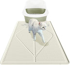 Mofason Cat Litter Mat XXL, Pearl Waterproof Litter Box Mats Extra Large | Washable 38"x25" silicone kitty litter box mat for floor; jumbo extra large pet trapping rug pad, cat litter matt easy clean
