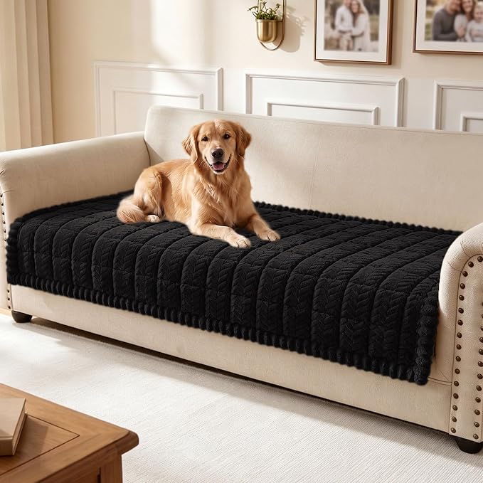 Smiry Couch Cover for Dogs, Non Slip Fuzzy Pet Sofa Covers Washable | Sofa Slipcovers for 3 Cushion Couch, Soft Thick Furniture Protector for Cats Dogs, Against Fur, Dirt, Scratch (35.4"x88")