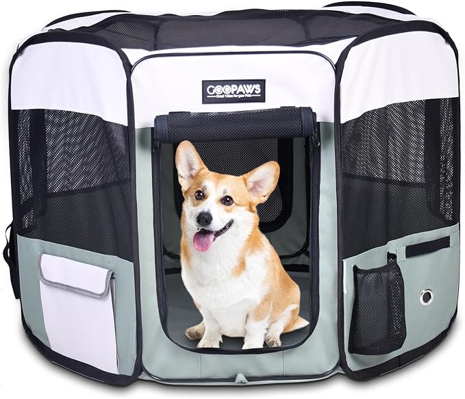 JESPET Pet Dog Playpens 36", 45" & 61" Portable Soft Dog Exercise Pen Kennel with Carry Bag for Puppy Cats Kittens Rabbits, Indoor/Outdoor Use