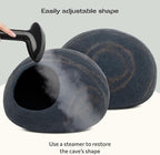 MEOWFIA Cat Cave – Premium Felt Cat Bed Enclosure for Indoor Cats, Handmade Merino Wool (Slate Gray, Medium)