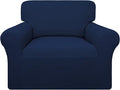 Easy-Going 100% Waterproof Chair Couch Cover, Stretch Jacquard Sofa Cover | Dual Waterproof Sofa Slipcover, Leakproof Furniture Protector for Kids, Pets, Dog and Cat (Chair, Navy)