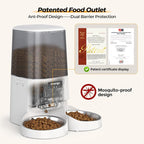 Automatic Cat Feeder with App Control, 5L Food Dispenser for 2 Cats, 2.4/5G WiFi, Dual Power, Programmable Portions, Anti-Jam & Fresh-Lock, Stainless Steel Bowls, Easy to Clean