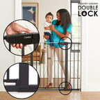 Cumbor 36" Extra Tall Baby Gate for Dogs and Kids with Wide 2-Way Door, 30"- 46" Width, and Auto Close Personal Safety for Babies and Pets, Fits Doorways, Stairs, and Entryways, Black