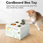 Migipaws Automatic MigiBox Plus Cat Toys 3 in1 Interactive Pounce Mystery Under PopSkin 12 Holes Cardboard Kitten Toys for Indoor Rechargable 8 Accessories(White)