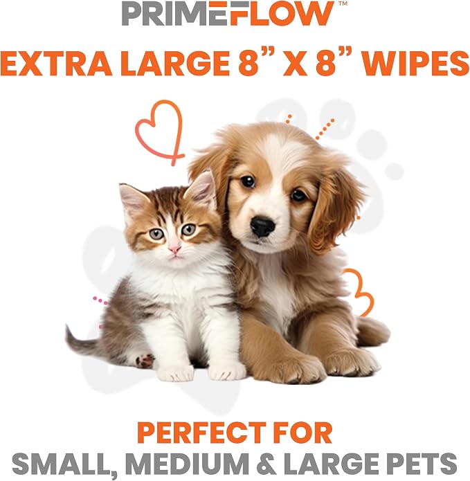 Pet Wipes for Dogs & Cats 100% Bamboo Grooming Wipes, 400 Count Bulk Family Pack | Alcohol-Free, Fragrance-Free 8 x 8 in Plant-Based Wipes for Paws, Body, Face & Rear | Lab-Tested
