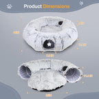 Cat Tunnel Bed for Indoor Cats, XL Christmas Tree Skirts Washable Warm Soft Indoor Cat Donut Tunnel, Multifunctional Cat Interactive Playground Toys for Felines Pet Christmas Tree Decoration