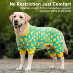 KYEESE Dog Pajamas Velvet Dog Pajamas Medium Sized Dogs Soft Dogs Clothes Pjs with Yellow Ducks Pattern Stretchy Pet Jammies Coat Comfy Pet Onesie Costume, 2X-Large