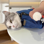 Cinf Cat Nail Clipping Cleaning Grooming Restraint Bag No Scratching Biting for Bathing Nail Trimming Injecting Examining(Navy Blue,M)