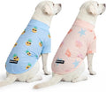 Spark Paws Sunblock Dog T-Shirt, SPF30 Protection, Lightweight Breathable Quick Dry for Dogs with Sensitive Skin - Pineapple & Seashells (Set of 2) - Size 2XL