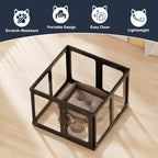 Jalove 24" H Acrylic Dog Playpen Indoor,Relieves Pet Anxiety | Ideal for Small Dogs, 8 PCS Plastic Puppy Playpen with Door, Clear PlayPen for Dog Rabbit, Easy Assemble Pen, Black