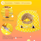 BWOGUE Bunny Tunnel Bed, 2-in-1 Collapsible Rabbit Tunnel Hideout with Mat | Removable Mat for Washing, 46.8 in Length, Ball Toy for Play, Soft Suede Fabric, Cats Rabbits Guinea Pigs