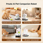 PMATE Self-Moving Pets Camera AI-Powered Rover with Auto Tracking & Patrol, 2K Live View, Night Vision, 2-Way Talk, and Auto-Recharge (Pink)