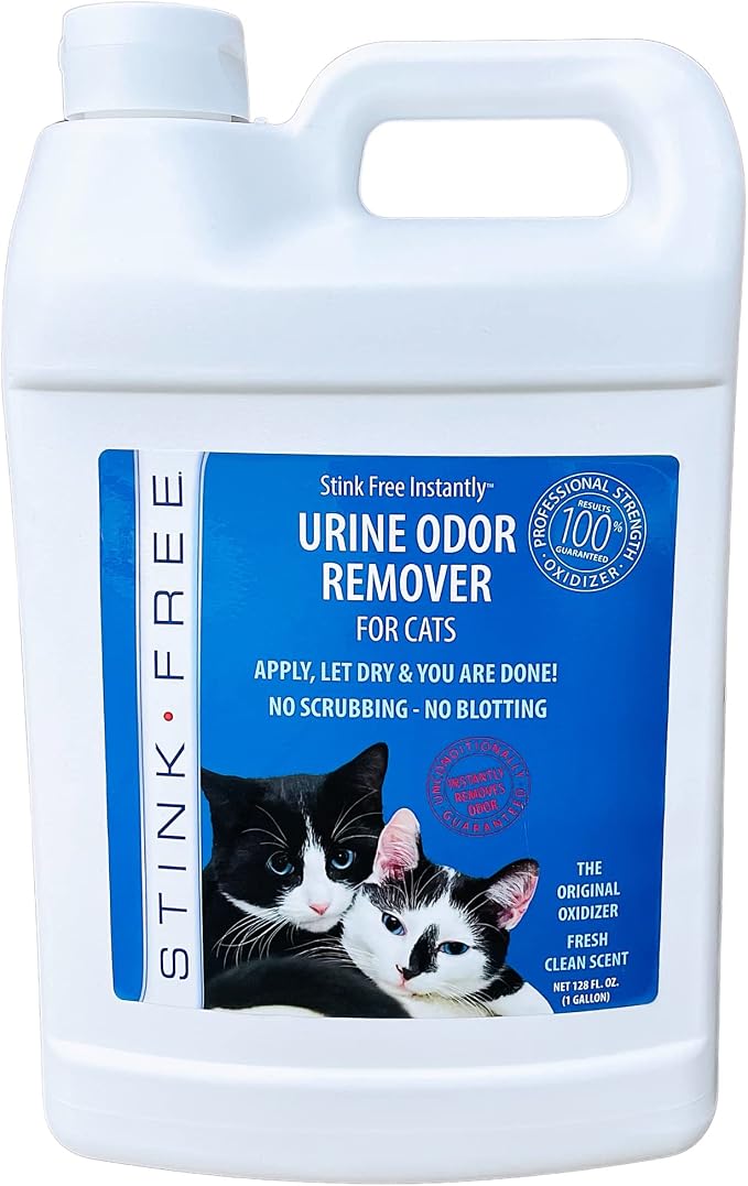 Instantly Urine Odor Remover & Eliminator for Cat Urine, Oxidizer Based Urine Cleaner for Carpets, Rugs, Mattress, etc. 128 Oz (1 Gallon)
