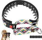 Mayerzon No Pull Dog Prong Collar Martingale, Personalized Pinch Collar | Anti Pull Collar with Buckle for Large Medium Small Dogs, Safe for Walking Training, Festivals(Vintage, L)