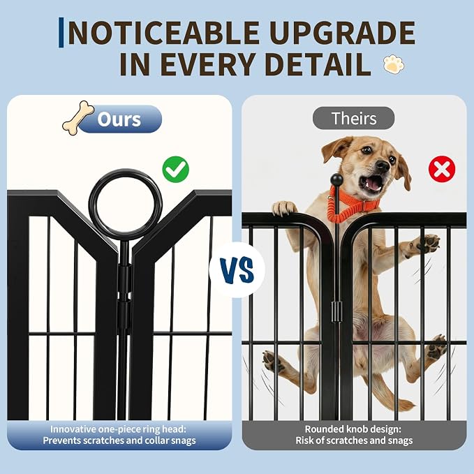 Dog Playpen Indoor 40 Inch 16 Panels Pet Pen with Door & Stakes Portable Exercise Puppy Playpens Metal Dogs Fence Outdoor for Yard RV Camping Training Trips Medium Large Dogs Foldable Expandable