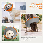 Dog Cone Collar After Surgery for Medium Dogs, Adjustable Soft Recovery Cone for Dogs to Stop Licking Biting, Comfortable Pet Elizabethan Alternative for Wound Healing