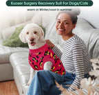 Kuoser Dog Recovery Suit After Surgery, Spay Neuter Surgical Suit for Dogs | Post Surgery Anti-Licking Dog Onesie Protects Wounds and Incisions, E-Collar & Cone Alternative Bodysuit for Female Male Dogs
