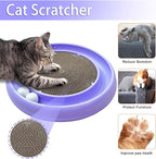 Interactive Cat Ball Track Toy for Indoor Cats, Cat Scratching Board & Exercise Set for Bored Indoor Adult and Kitten Mental & Physical Stimulation, with Spare Ball to Prevent Loss (Purple)