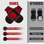 EXPAWLORER Anti Slip Dog Socks to Prevent Licking Paws, Dog Shoes for Hot Pavement, Booties for Hardwood Floors, Dog Boots & Paw Protectors with Grippers for Small Medium Large Senior Dogs Red